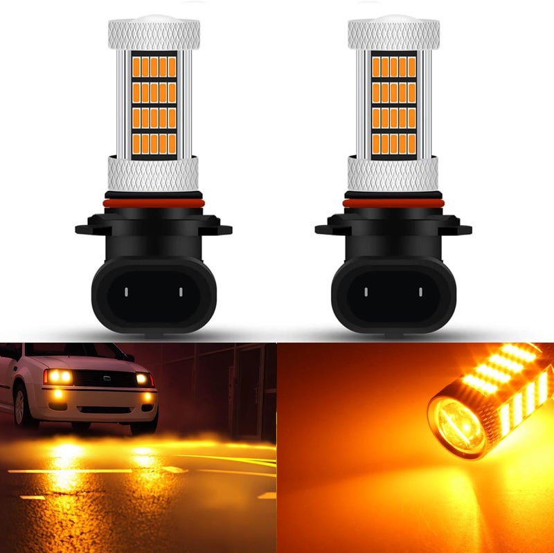 GLOFE High Power 92smd LED Bulbs 3000K Amber Yellow 9005 9006 9145 9140 H10 Super Bright Fog Light or Daytime Running Driving Lights (DRL Lamps) Replacement for Cars,Trucks, SUVs, Vans - Image 1